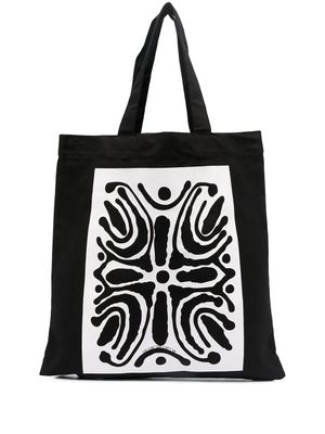 10 CORSO COMO sac cabas à motif abstrait - Noir
