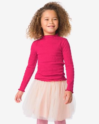 HEMA Kinder T-shirt structuur fuchsia (fuchsia)