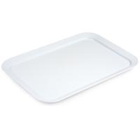 Plasticforte dienblad/serveerblad - Kunststof - 37 x 26 cm - wit - kopjes en glazen tray Plasticforte dienblad/serveerblad - Kunststof - 37 x 26 cm - wit - kopjes en glazen tray