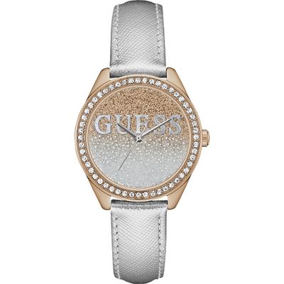 Horlogeband Guess W0823L7 Leder Grijs 16mm
