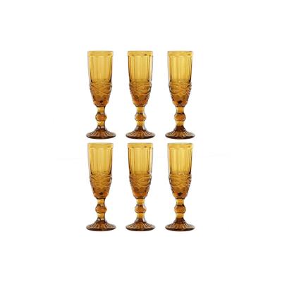Set van bekers Home ESPRIT Amber Kristal 150 ml (6 Stuks)