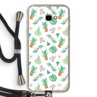 Ananas bladeren: Samsung Galaxy J4 Plus Transparant Hoesje met koord