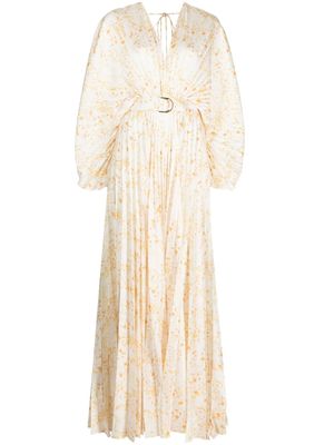 Acler robe longue Westover plissée à fleurs - Blanc