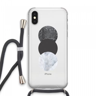 Marmeren cirkels: iPhone XS Max Transparant Hoesje met koord
