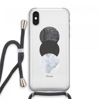 Marmeren cirkels: iPhone XS Max Transparant Hoesje met koord