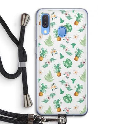 Ananas bladeren: Samsung Galaxy A40 Transparant Hoesje met koord