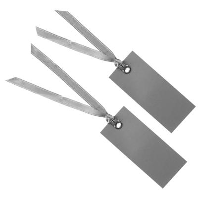 Santex Cadeaulabels met lintje - set 24x stuks - zilver - 3 x 7 cm - naam tags