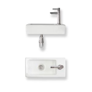 Fonteinset Essential keramiek 36x18x9 cm wit glans