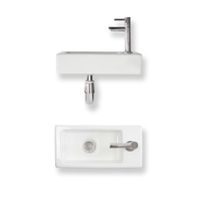 Fonteinset Essential keramiek 36x18x9 cm wit glans