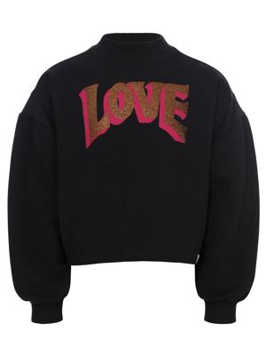 LOOXS Little winter sweater meisjes - zwart - ruffle