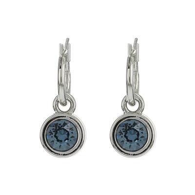 Biba Hang Oorbellen met Swarovski Steentje Denim Blue