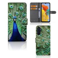 Samsung Galaxy M14 | Telefoonhoesje | Met pasjeshouder | Pauw