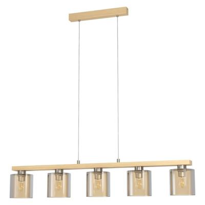 Eglo Eetkamer hanglampCastralvo houtbruin met amber glas - 901292