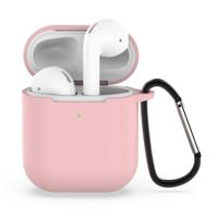 Draadloze oortelefoons schokbestendig silicone beschermhoes voor Apple AirPods 1/2 (lichtroze)