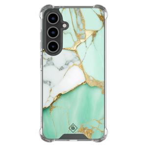Samsung Galaxy S24 FE shockproof hoesje - Marmer mintgroen