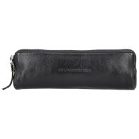 Hide & Stitches Leren Make Up / Pen Etui Porto Zwart