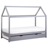 Beliani - CRILLON - Onderschuifbed - Grijs - 90 x 200 - Hout