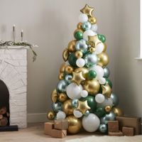 Ballonnen Kerstboom Groen/Wit/Goud