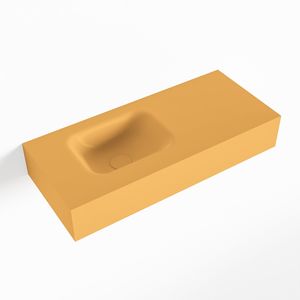 MONDIAZ LEX Ocher vrijhangende solid surface wastafel 70cm. Positie wasbak links