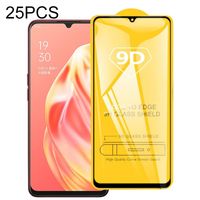 Voor OPPO A91 25 PCS 9D Full Glue Full Screen Tempered Glass Film