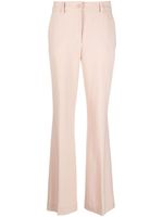 P.A.R.O.S.H. pressed-crease textured flared trousers - Rose