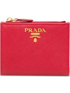 Prada portefeuille carrée à plaque logo - Rouge