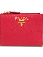 Prada portefeuille carrée à plaque logo - Rouge - thumbnail