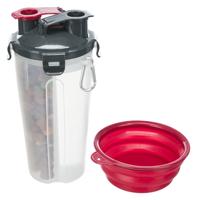 TRIXIE WATERFLES / VOERFLES INCLUSIEF REISBAK KUNSTSTOF / SILICONE