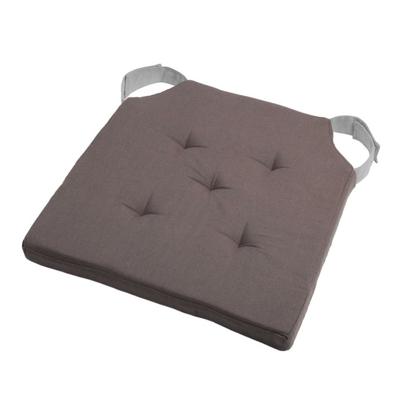 Stof Textile stoelkussen DUO - grijs - 38 x 38 x 4 cm - klittenband sluiting