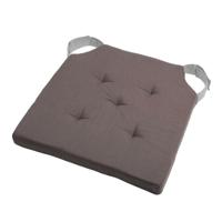 Stof Textile stoelkussen DUO - grijs - 38 x 38 x 4 cm - klittenband sluiting