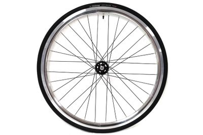 Santafixie 30mm Voorwiel + Binnenband + Band - Zilver/Zwart Santafixie 30mm Voorwiel + Binnenband + Band - Zilver/Zwart