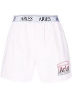 Aries short de sport à logo imprimé - Rose