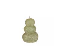 Pebble candle d7xh9,5 cm, groen - Hortus