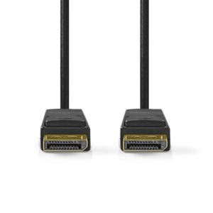 Nedis DisplayPort-Kabel | DisplayPort Male | DisplayPort Male | 8K@60Hz | Vernikkeld | 2.00 m | Rond | PVC | Zwart | Label - CCGL37014BK20
