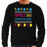 Apres ski sweater voor heren - apres ski instructor - zwart - winter trui - thumbnail