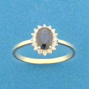 TFT Ring Saffier En Diamant 0.11ct H SI Bicolor Goud