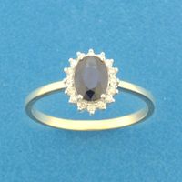 TFT Ring Saffier En Diamant 0.11ct H SI Bicolor Goud - thumbnail