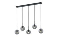 Trio 5-lichts hanglamp Balini zwart 308500542