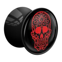 Double Flared Plug met Magic Skull Design Acryl Tunnels & Plugs - thumbnail