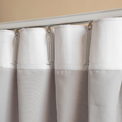 Gordijnen Bouclé - Haken Of Ringen - Lichtgrijs 250x300 Cm - - Dekbed-Discounter.nl