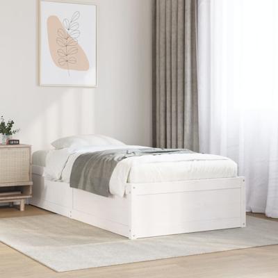 Bedframe zonder matras massief grenenhout wit 140x200 cm