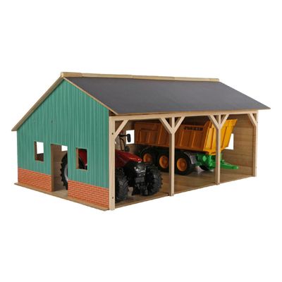 Kids Globe globe landbouwloods hout voor 3 tractoren, 1:16