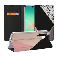 Samsung Galaxy A26 Stand Case Zwart Roze Vormen