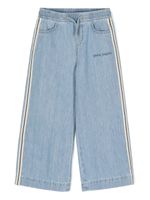 Palm Angels Kids pantalon de jogging en chambray - Bleu