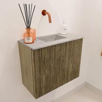 Toiletmeubel Mondiaz Joya Dlux | 50 cm | Meubelkleur Dusk | Faye wastafel Glace Wasbak Midden | Zonder kraangat(en)