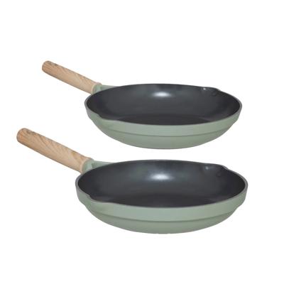 Koekenpan Horizon - set van 2 - 24 cm/28 cm - Alle warmtebronnen - anti-aanbaklaag - groen
