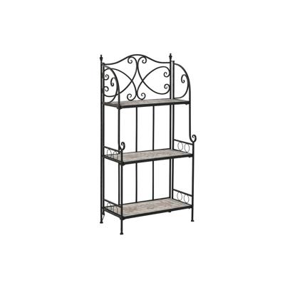Planken Home ESPRIT Zwart Multicolour Keramisch IJzerwerk 3 Planken 54 x 29 x 121 cm 58 x 31,5 x 117 cm