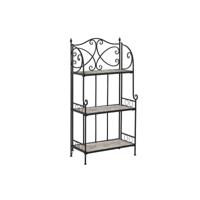Planken Home ESPRIT Zwart Multicolour Keramisch IJzerwerk 3 Planken 54 x 29 x 121 cm 58 x 31,5 x 117 cm