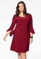 Yoek Jurk volantmouwen | Rood | Maat 46/48