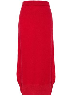 Barrie jupe en maille à taille haute - Rouge